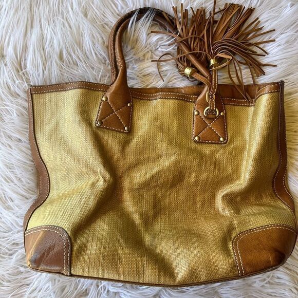 Beige Straw Weave⚜️ Large Handbag Tote⚜️ - Picture 1 of 9